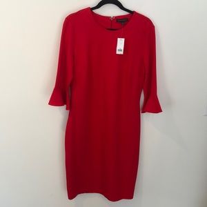 NWT BANANA REPUBLIC Flare Sleeve Sheath Dress Red size 12
